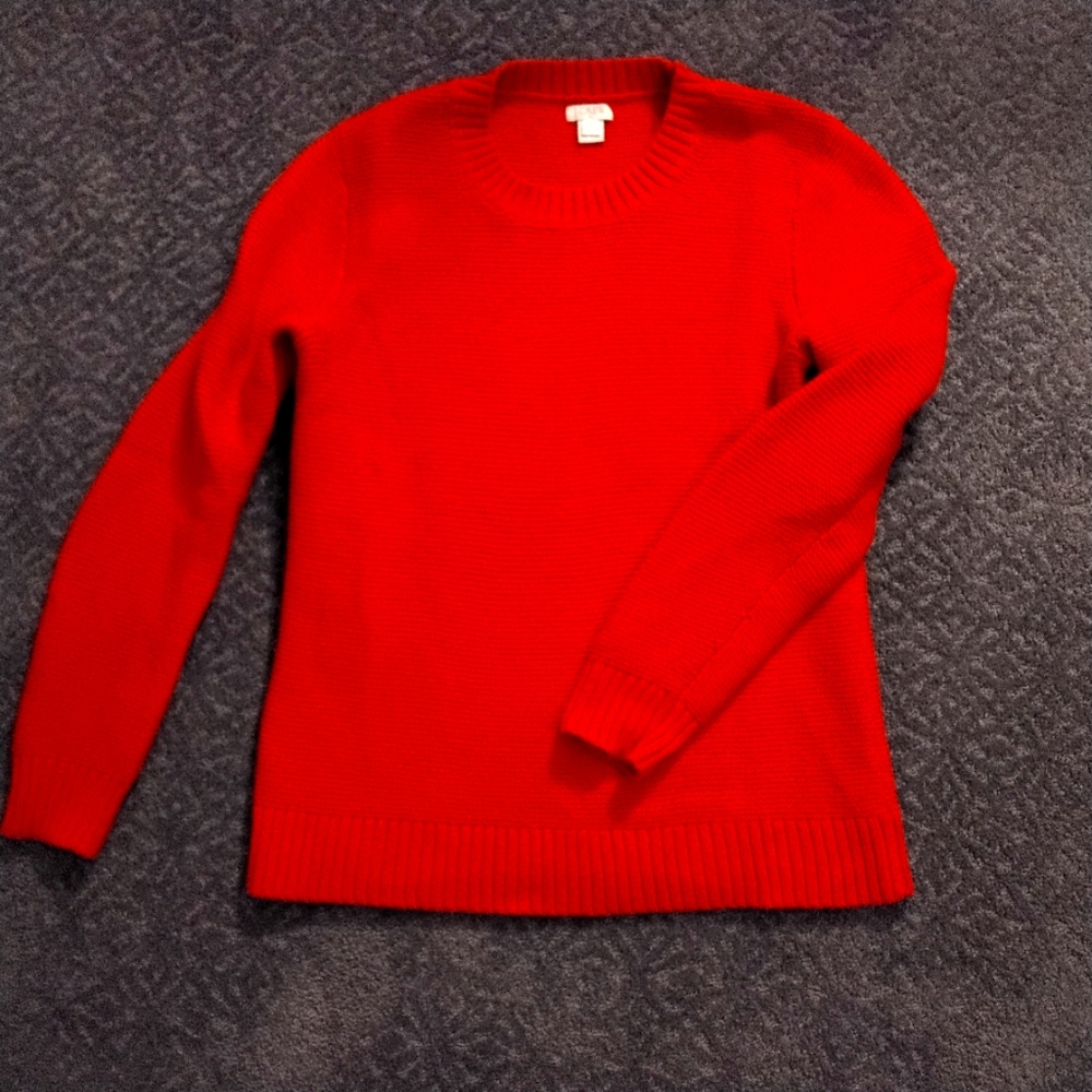 J. Crew Factory Red Crew Neck Sweater - S - Picture 3 of 6